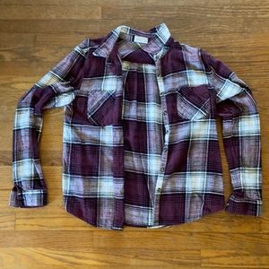 Maurice’s purple heavy flannel plaid